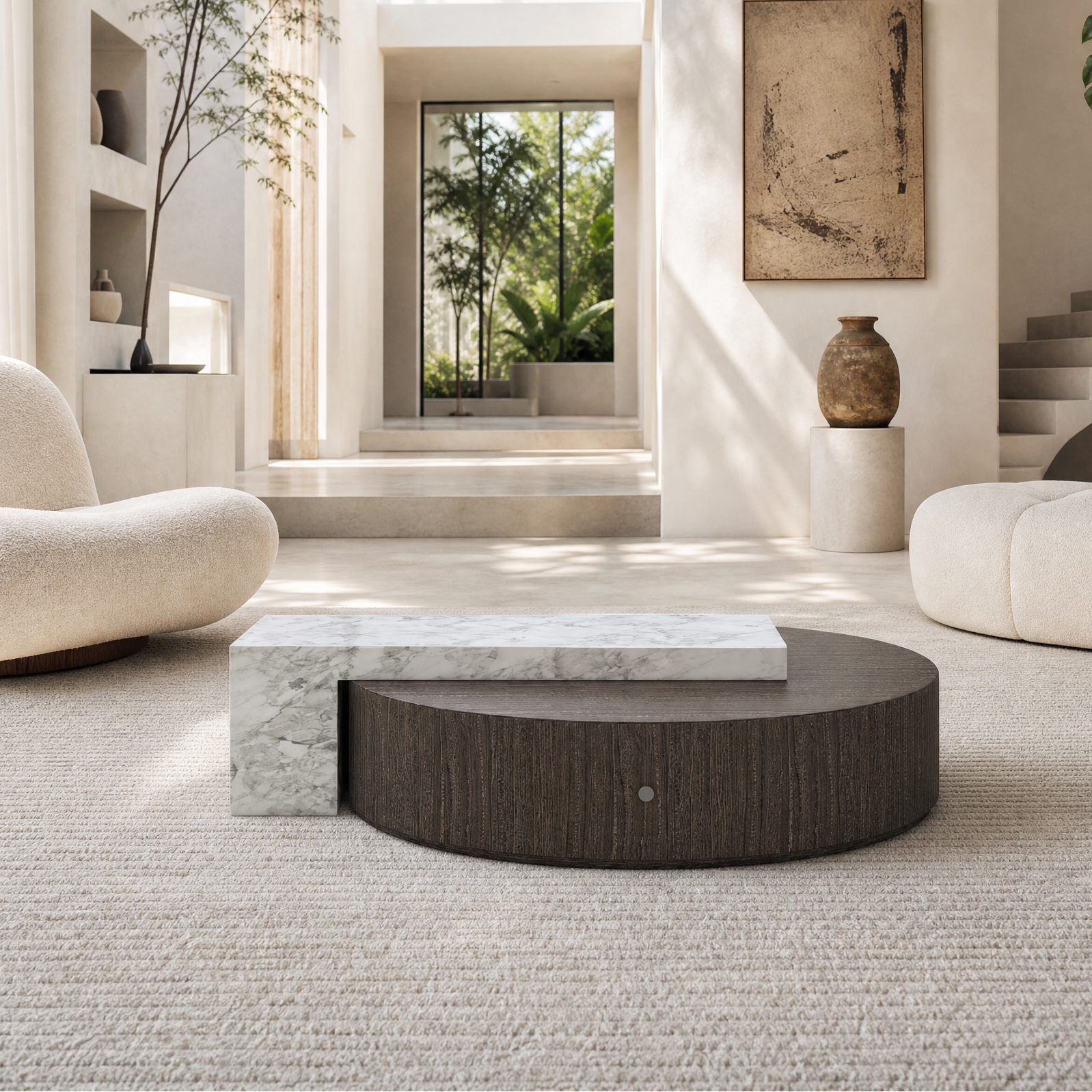 Hadley Marble & Wood Coffee Table
