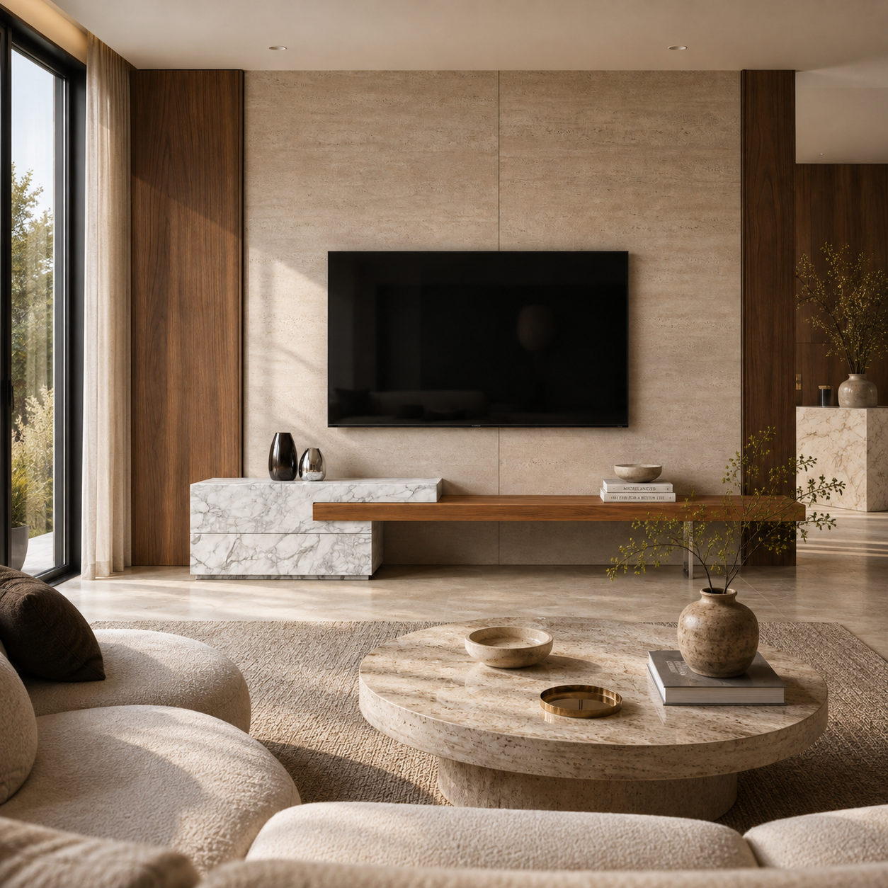 Selborne Marble & Wood TV Unit