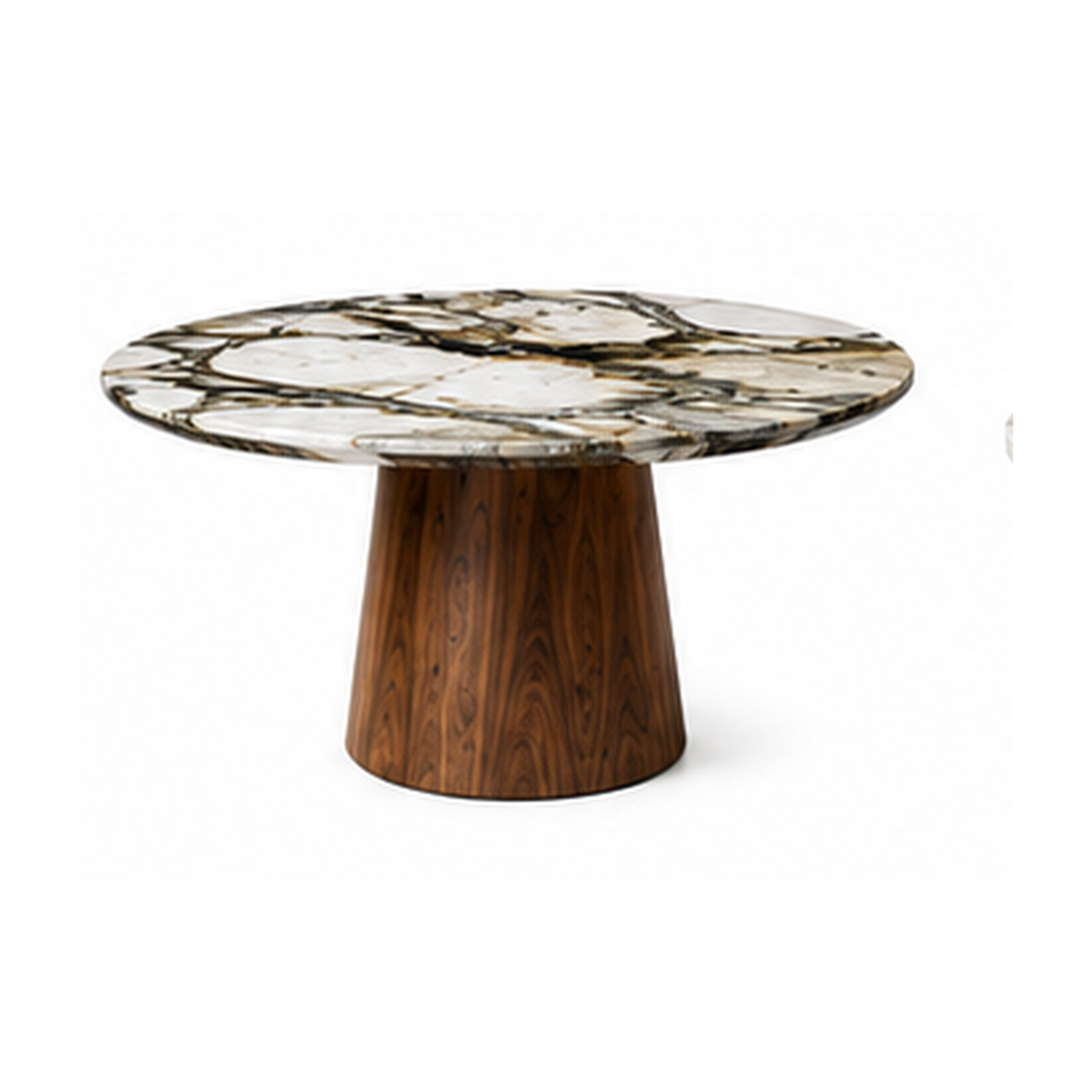 Tillingham Marble & Wood Round Dining Table
