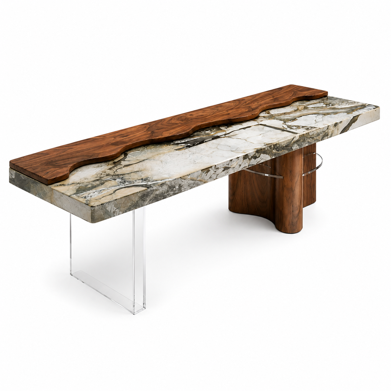 Loxley Marble & Wood Dining Table