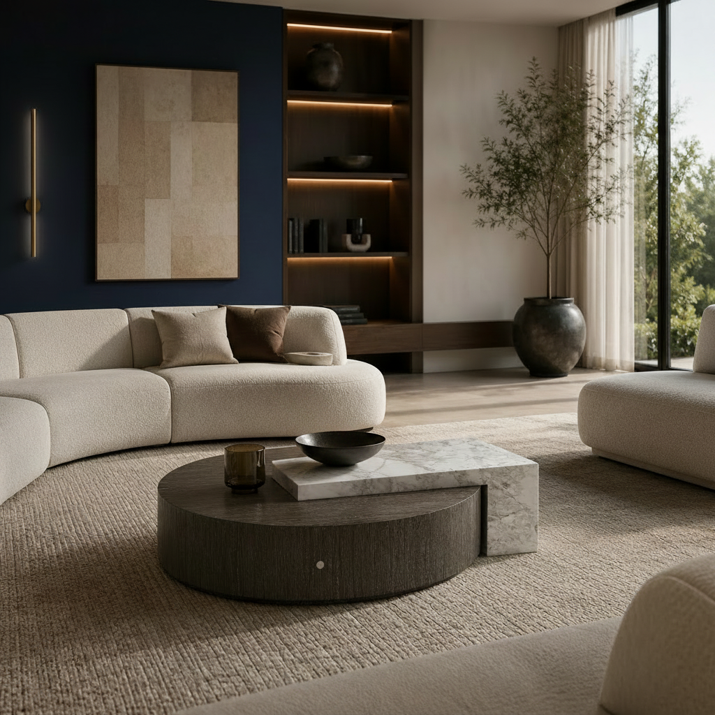 Hadley Marble & Wood Coffee Table